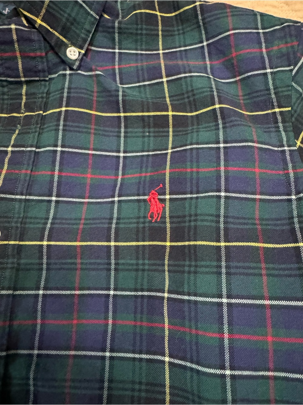 Polo by Ralph Lauren Green Plaid Button-Down Classic Vintage Shirt Small - Picture 3 of 7